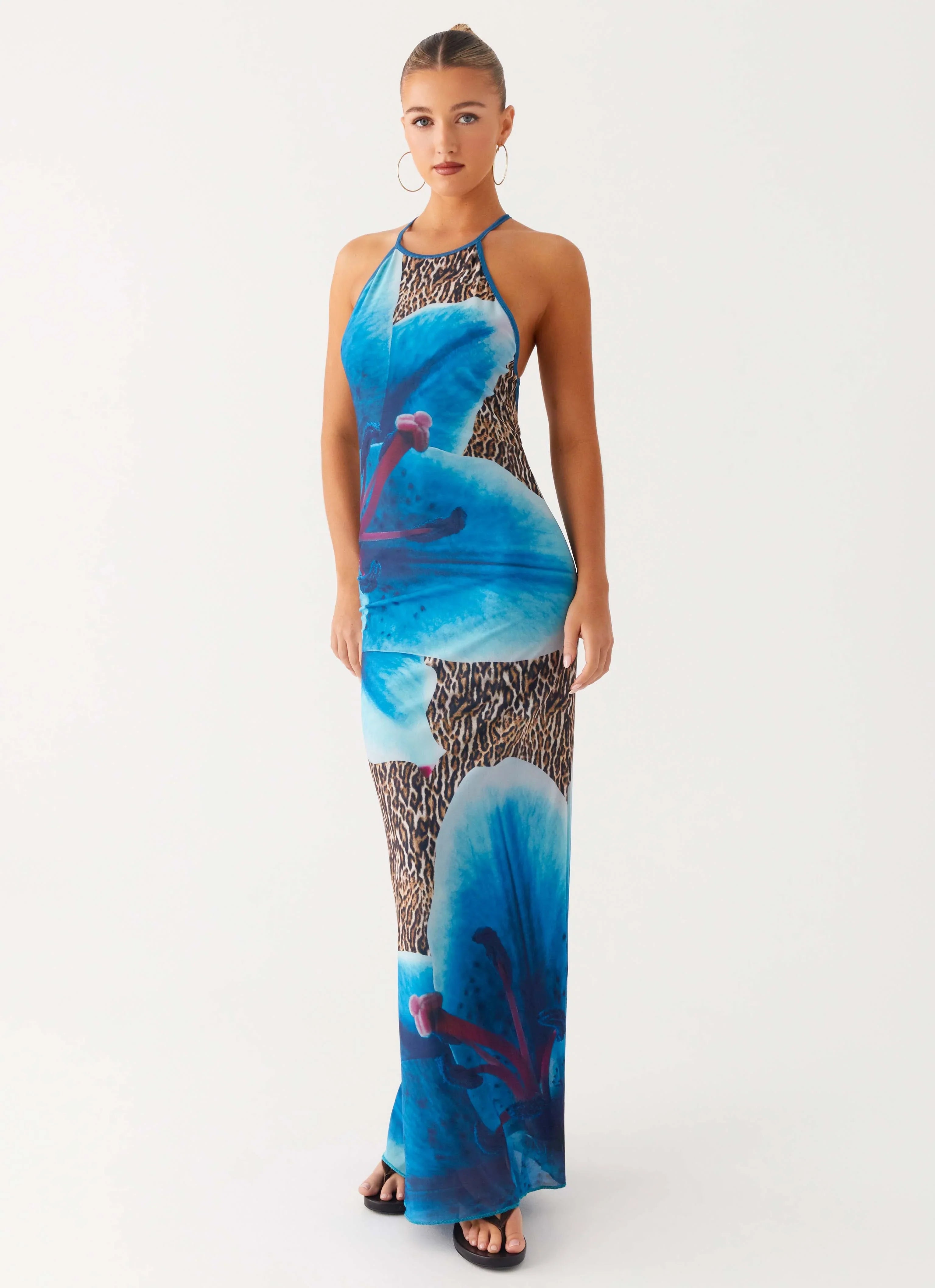 Sandy Siren Maxi Dress - Cheetah Floral