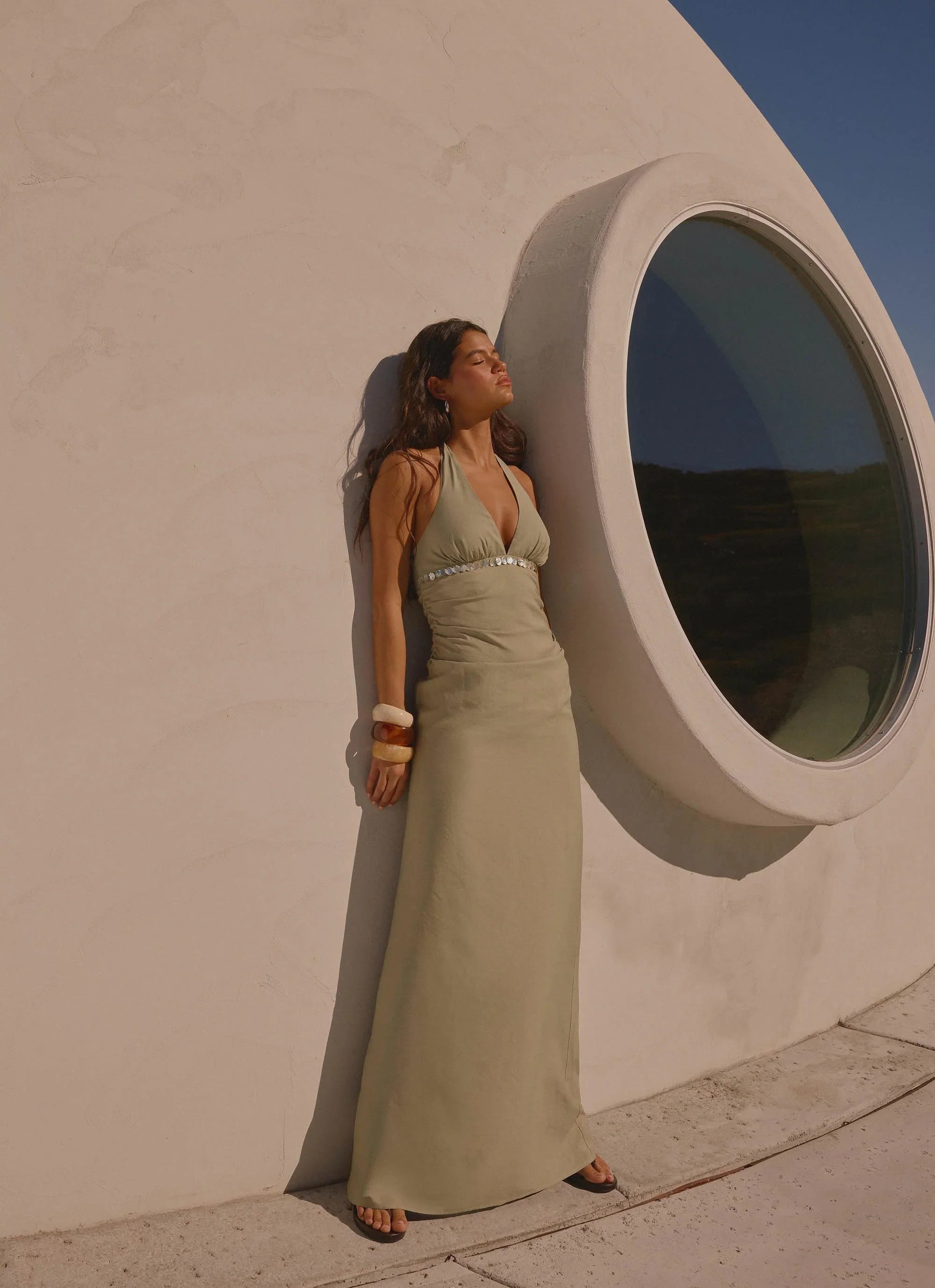 Lorela Maxi Dress - Pale Olive