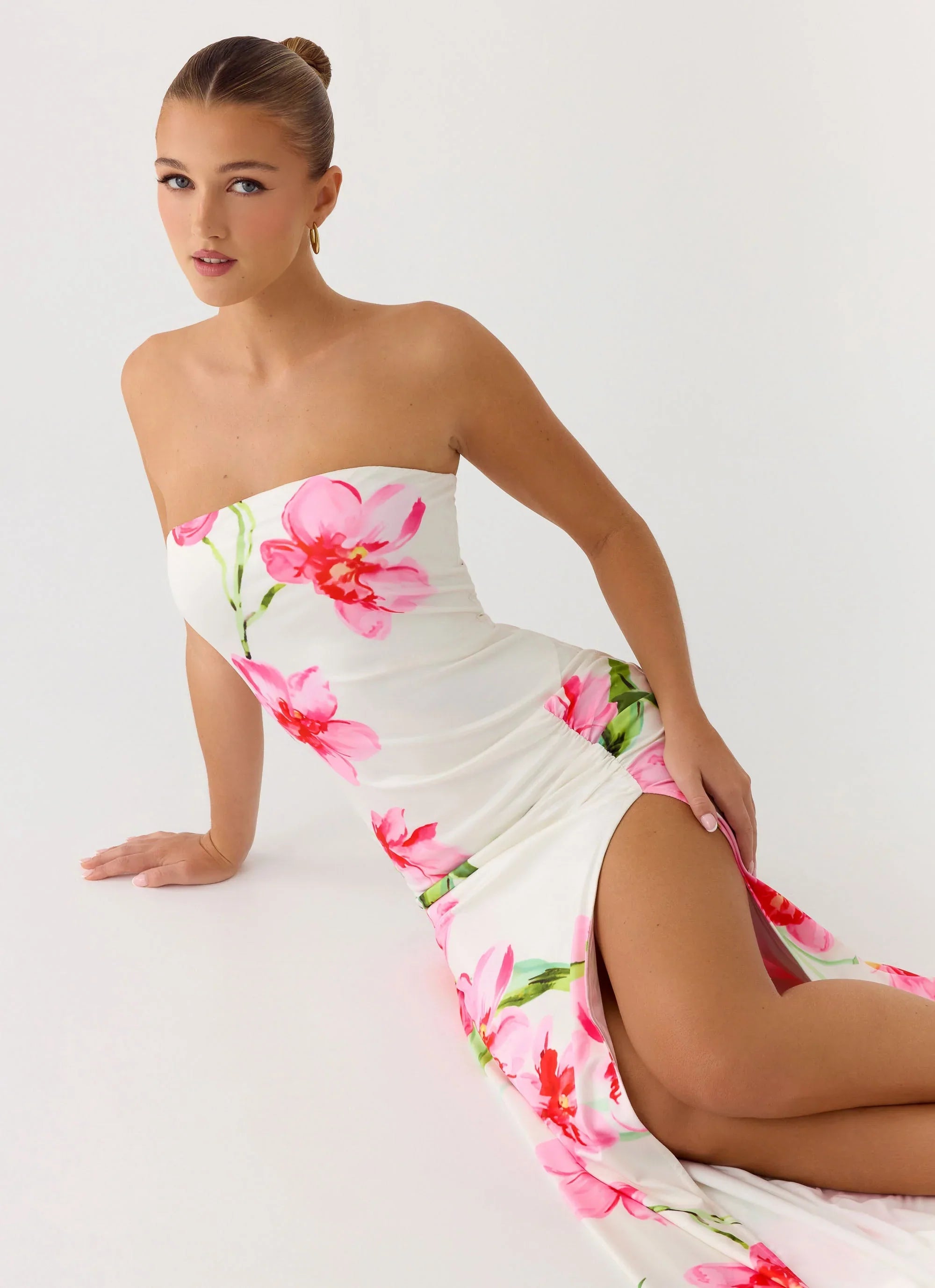 Erivo Strapless Maxi Dress - Ivory Reef